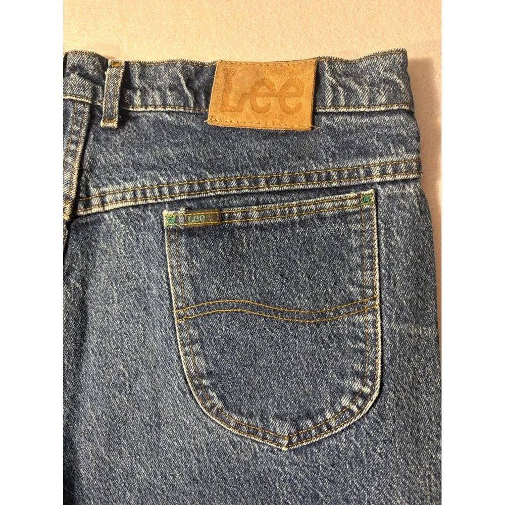 Vintage Lee Jeans Mens 38x34 Blue Denim Straight Leg Made in USA 100% Cotton